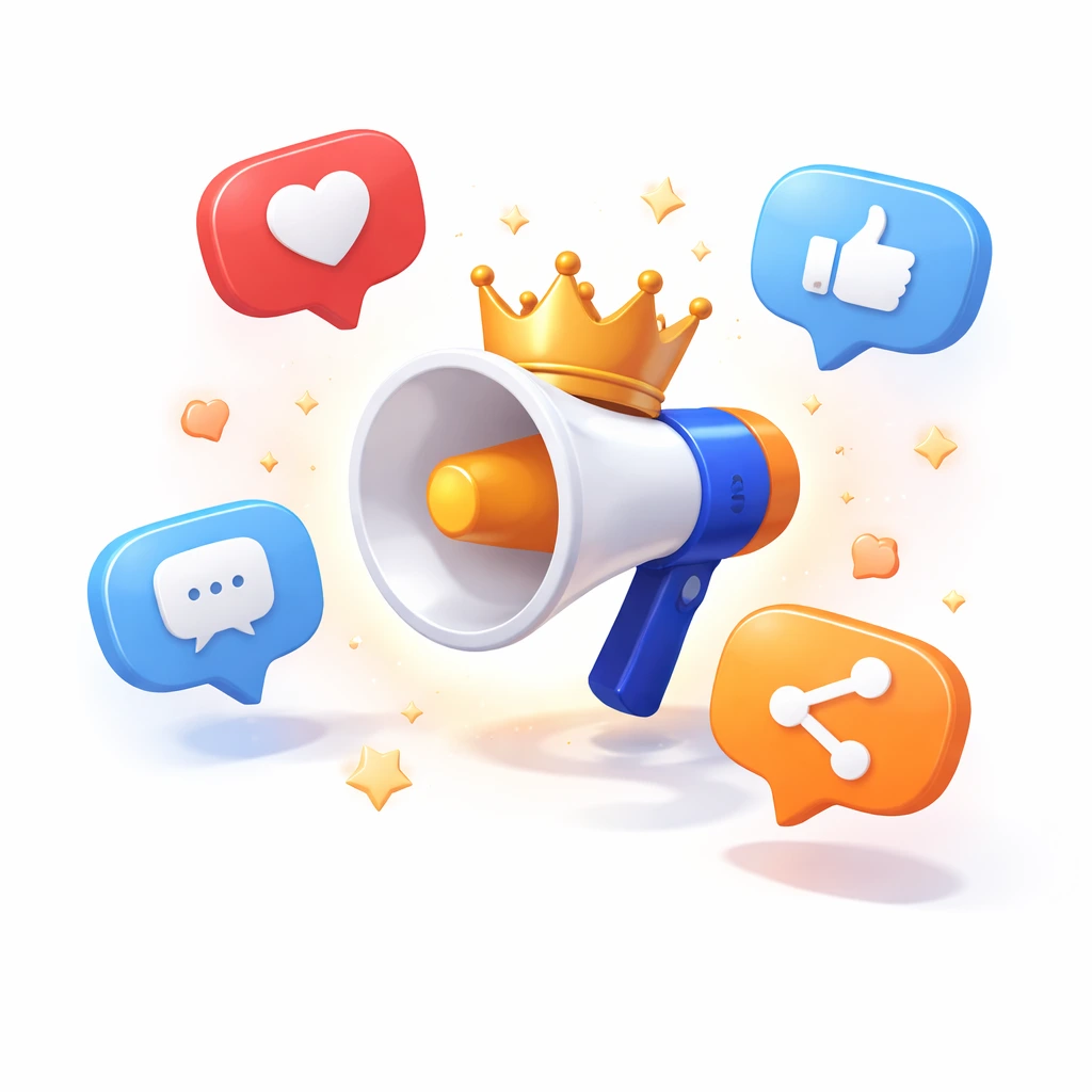 Social Media Branding 3D Illustration